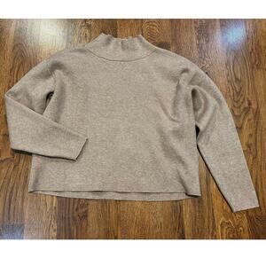 Maeve Anthropologie Oversized Mock Neck Sweater Tan Size XS Minimalist Neutrals